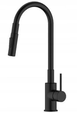 shumee 2-funkcijska fleksibilna kuhinjska armatura Elba črne barve