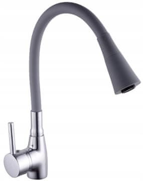 shumee Laguna fleksibilna samostoječa kuhinjska armatura iz sivega kroma