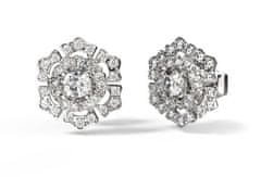 Guess Bleščeči jekleni uhani s cirkoni La Fleur JUBE04558JWRHT/U