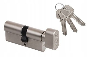 shumee Cilindrični vložek za ključavnico 35/30 mm Satin nikelj + 3 ključi