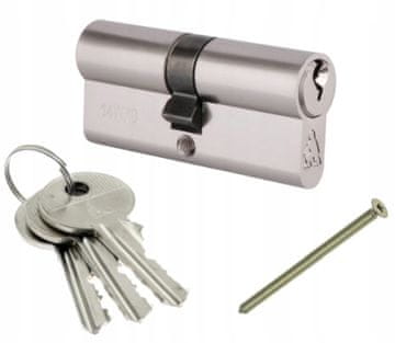 shumee Vložek za ključavnico 30/50 mm saten nikelj + 3 ključi