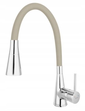 shumee Fleksibilna dvojna kuhinjska armatura Ferro Zumba II, bež krom