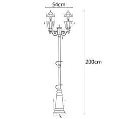 LUMILED Vrtna stoječa svetilka E27 zunanja svetilka patina BELLIS 200cm