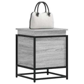 shumee vidaXL Škatla s pokrovom siva sonoma 40x40x51,5 cm inženirski les