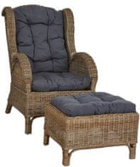 Linder Exclusiv Ratanov stol CONSUL RATTAN Temno siva