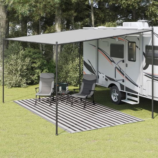 shumee vidaXL Preproga za šotor 200x400 cm antracitna in bela