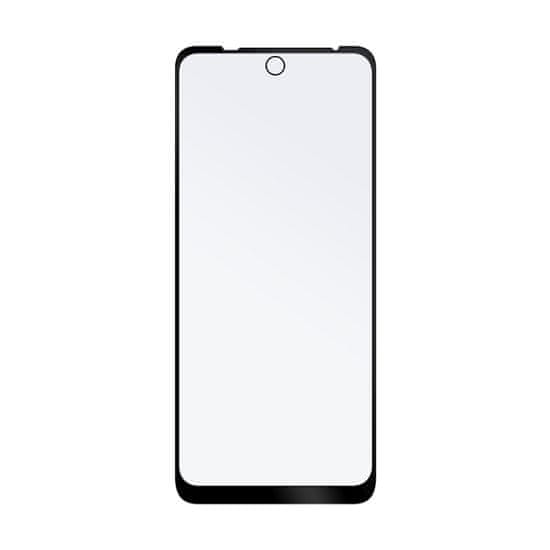FIXED Zaščitni ovitek iz kaljenega stekla Fixed Full-Cover za Motorola Moto E40, lepljiv čez celoten zaslon, črn