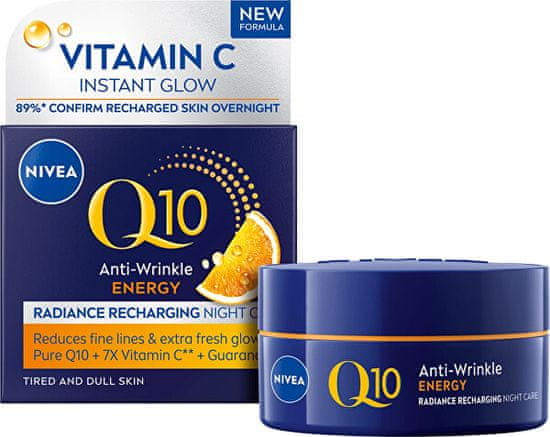 Nivea Energijska nočna krema proti gubam Q10 Energy (Cream) 50 ml