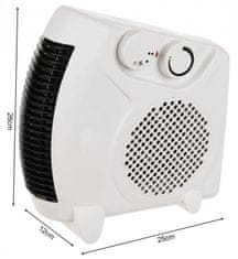 shumee Električni grelec z ventilatorjem 2000 W bele barve