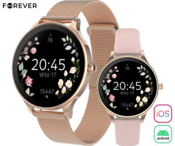 Forever Velora SB-306 pametna ura, 2 paščka, roza zlata - odprta embalaža