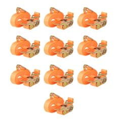 Vidaxl Tovorni vezni trak 10 kosov 0,4 tone 6mx25mm oranžne barve