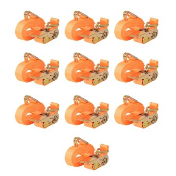 Vidaxl Tovorni vezni trak 10 kosov 0,4 tone 6mx25mm oranžne barve
