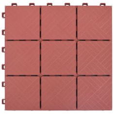 Vidaxl Talne plošče 10 kosov rdeče 30,5x30,5 cm plastika