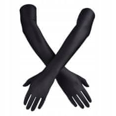 Korbi Dolge črne rokavice do komolca Retro 60 cm, karneval, Noč čarovnic