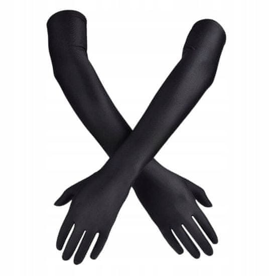 Korbi Dolge črne rokavice do komolca Retro 60 cm, karneval, Noč čarovnic