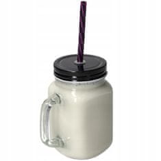 Korbi Stekleni Kozarec s Slamo 450ml Halloween Duh
