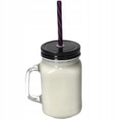 Korbi Stekleni Kozarec s Slamo 450ml Halloween Duh