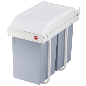 Vidaxl Koš za smeti za omaro Multi-Box Duo vel. L 2x14 L krem