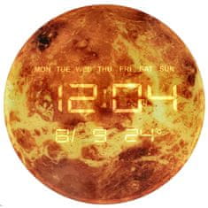 WOWO Stenska ura Planet Mars z LED zaslonom 32 cm oranžna