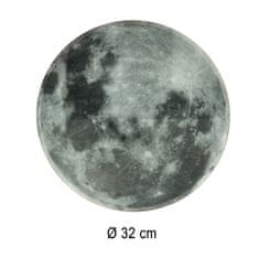 WOWO Stenska ura Planet Moon z LED zaslonom 32 cm siva
