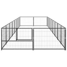 Vidaxl Pasji boks črn 16 m² jeklo