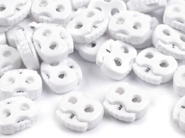 Zavorni čeljusti z dvema luknjicama 15x15 mm majhni - (101) beli (10 kosov)