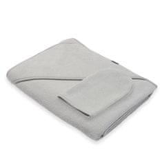 NEW BABY Otroška frotirna brisača s kapuco BASIC 100x100 siva