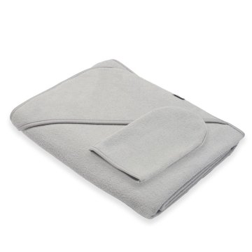 NEW BABY Otroška frotirna brisača s kapuco BASIC 100x100 siva