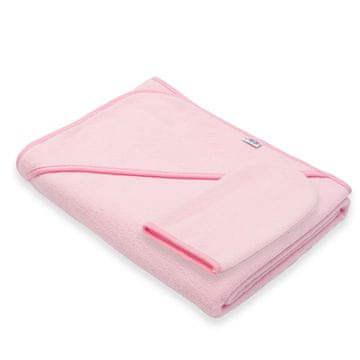 NEW BABY Otroška frotirna brisača s kapuco BASIC 100x100 roza