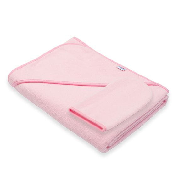 NEW BABY Otroška frotirna brisača s kapuco BASIC 100x100 roza