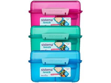 Sistema Lunch Cube Max deljena škatla za kosilo s posodico za jogurt z dvojnim pokrovom, 2 l, mešanica barv