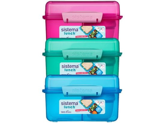 Sistema Sistema Lunch Trikomorna škatla za jogurt z dvojnim pokrovom, 2 l, mešanica barv