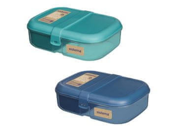 Sistema Ocean Bound Ribbon škatla za kosilo s posodo za jogurt 1,1 l, mešanica barv