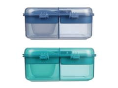 Sistema Sistema Ocean Bound Bento Cube trikomorna škatla s posodico za jogurt in 2 pladnjema 1,25 l, mešanica barv