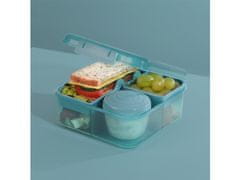 Sistema Sistema Ocean Bound Bento Cube trikomorna škatla s posodico za jogurt in 2 pladnjema 1,25 l, mešanica barv