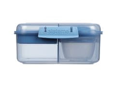Sistema Sistema Ocean Bound Bento Cube trikomorna škatla s posodico za jogurt in 2 pladnjema 1,25 l, mešanica barv