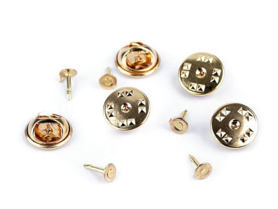 Zaponka za priponko / zaključek priponke Ø11 mm - zlata (10 parov)