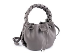 Torbica s pletenim ročajem 22x16 cm - siva