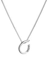 Hot Diamonds Elegantna srebrna ogrlica z diamanti Drop Much Loved DP908 (verižica, obesek)