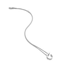 Hot Diamonds Elegantna srebrna ogrlica z diamanti Drop Much Loved DP908 (verižica, obesek)