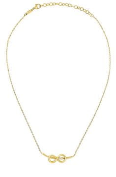 Breil Brezčasna pozlačena ogrlica za ženske Infinity B&ME TJ3501