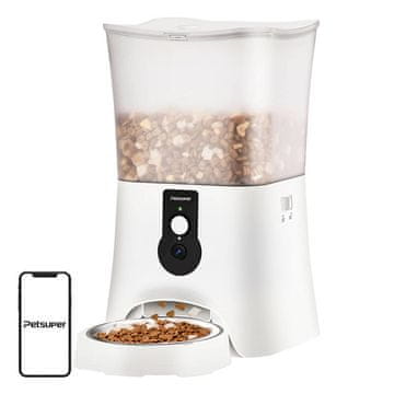 MojPlanet Pametni dozirnik hrane s kamero Petsuper PF01-2 WiFi 5L (bela)