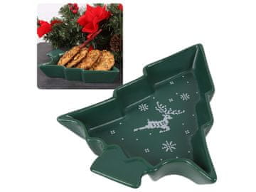 sarcia.eu Krožnik z božično malico, zeleno božično drevo 15,5x20x3,6 cm