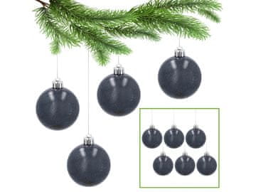 sarcia.eu Antracitni okraski za božično drevo, komplet okraskov, okraski za božično drevo 6 cm, 6 kosov