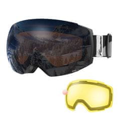 Outdoor master Smučarska Očala Pro Snow + rumena leča, Black/Grey frame GreyOrange lens