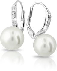 Cutie Jewellery Ekskluzivni uhani iz belega zlata s pravimi biseri in cirkoni Z6432-3122-50-10-X-2