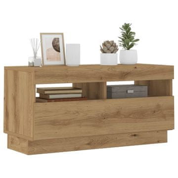 Vidaxl vidaXL TV omarica z LED osvetlitvijo Artisan hrast 80x35x40 cm