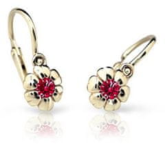 Cutie Jewellery Otroški uhani iz rumenega zlata C2151-10-X-1 (Barva fuksija)