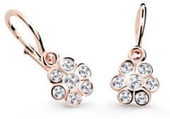 Cutie Jewellery Otroški uhani iz roza zlata C1737-10-X-4 (Barva bela)
