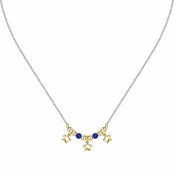 Morellato Decentna dvobarvna ogrlica z modrim ahatom Talismani SAIX21